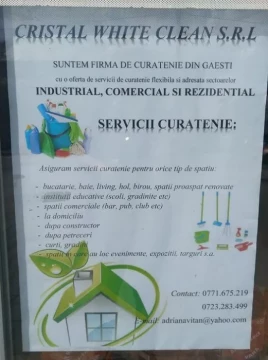Servicii curatenie adresata sectoarele rezidentiale, comerciale